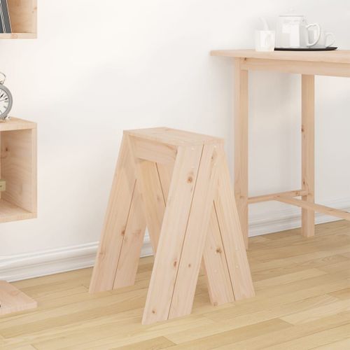 Tabourets lot de 2 40x40x60 cm bois massif de pin - Photo n°3; ?>