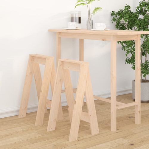 Tabourets lot de 2 40x40x75 cm bois massif de pin - Photo n°2; ?>