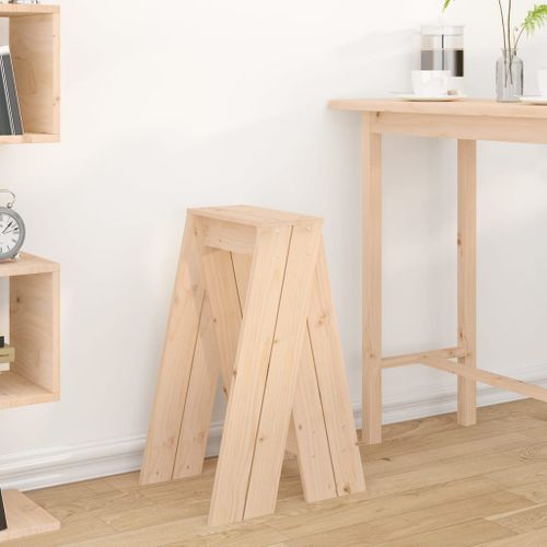 Tabourets lot de 2 40x40x75 cm bois massif de pin - Photo n°3; ?>