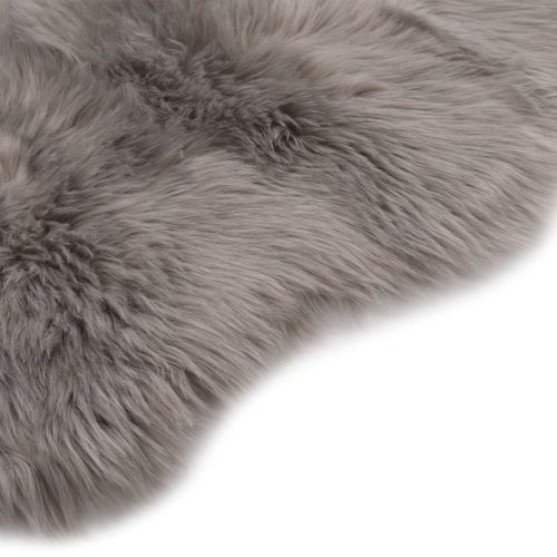 Tapis 60 x 90 cm Peau de mouton synthétique Gris clair - Photo n°3; ?>