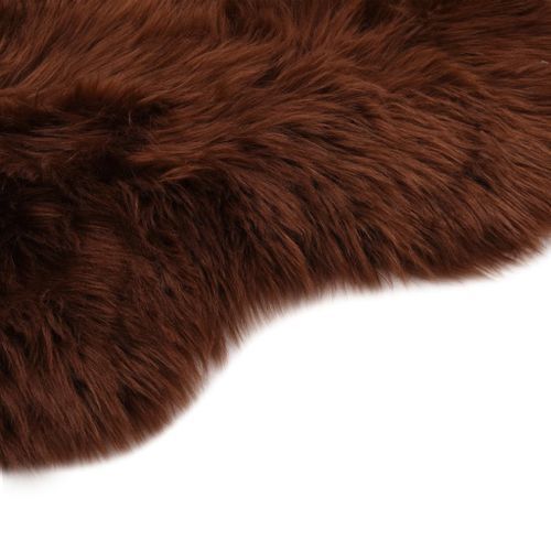 Tapis 60 x 90 cm Peau de mouton synthétique Marron - Photo n°3; ?>