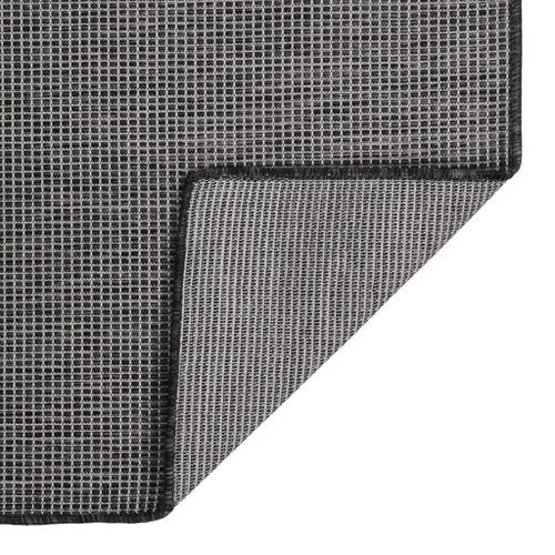 Tapis à tissage plat d'extérieur 100x200 cm Gris - Photo n°2; ?>