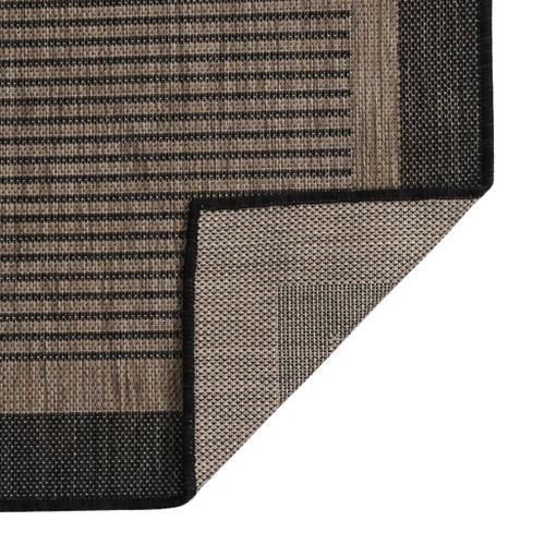 Tapis à tissage plat d'extérieur 100x200 cm Marron foncé - Photo n°2; ?>