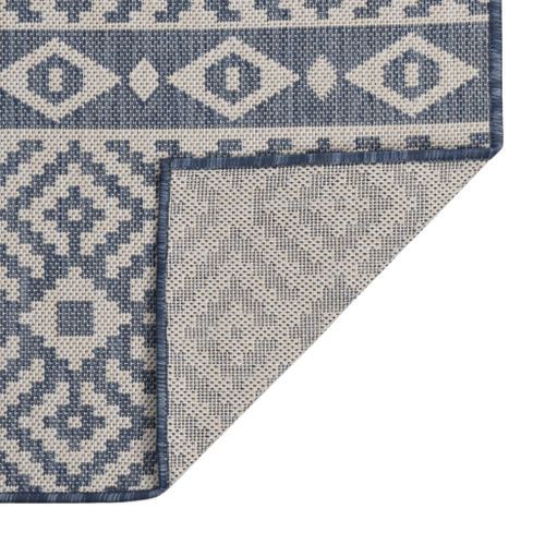 Tapis à tissage plat d'extérieur 100x200 cm Rayures bleues - Photo n°2; ?>