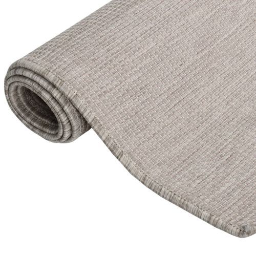 Tapis à tissage plat d'extérieur 100x200 cm Taupe - Photo n°3; ?>