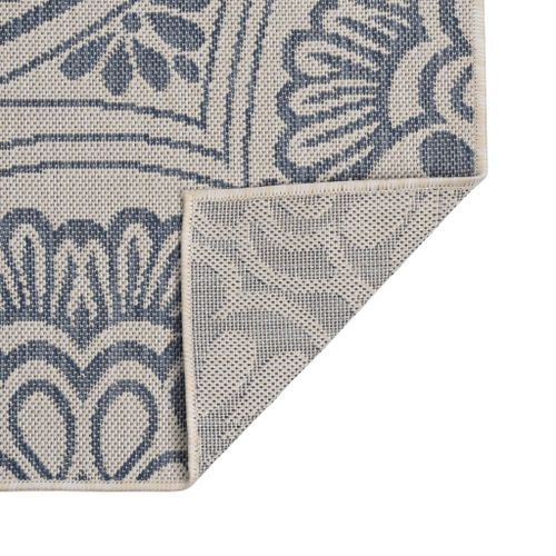 Tapis à tissage plat d'extérieur 120x170 cm Motif bleu - Photo n°2; ?>