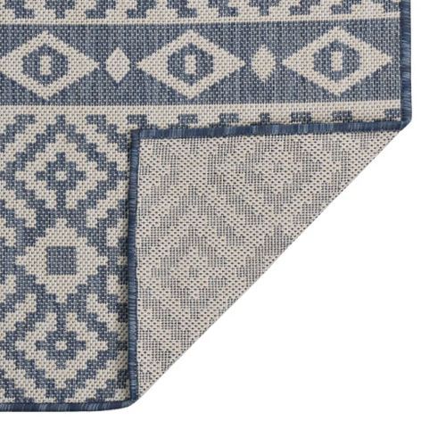 Tapis à tissage plat d'extérieur 120x170 cm Rayures bleues - Photo n°2; ?>