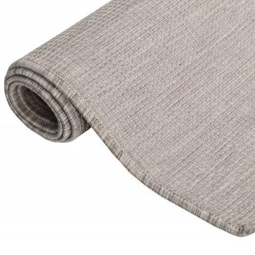 Tapis à tissage plat d'extérieur 120x170 cm Taupe - Photo n°3; ?>