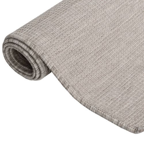 Tapis à tissage plat d'extérieur 140x200 cm Taupe - Photo n°3; ?>