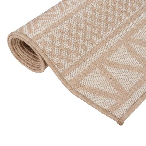 Tapis à tissage plat d'extérieur 160x230 cm Rayures brunes - Photo n°3; ?>