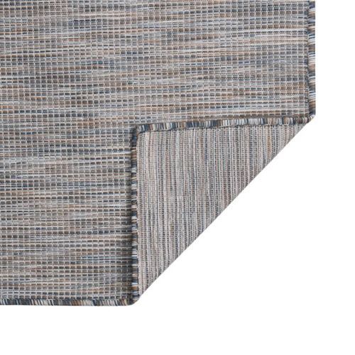 Tapis à tissage plat d'extérieur 80x250 cm Marron et bleu - Photo n°2; ?>