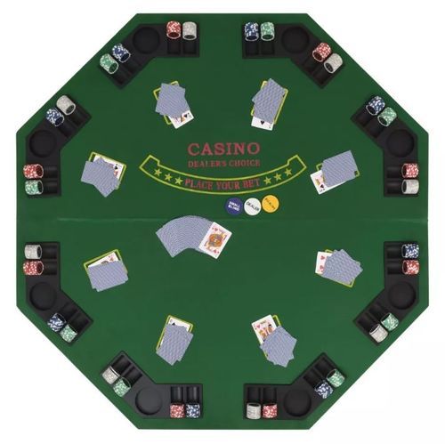 Tapis de jeu de poker octogonal 8 joueurs vert Winner - Photo n°3; ?>