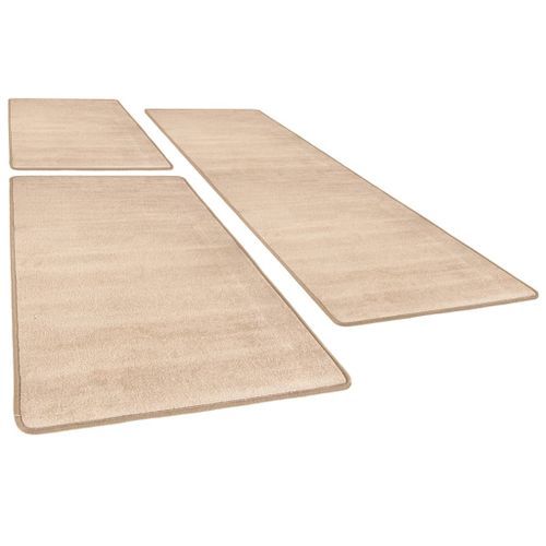 Tapis de lit Shaggy Poils longs 3 pcs Beige - Photo n°3; ?>