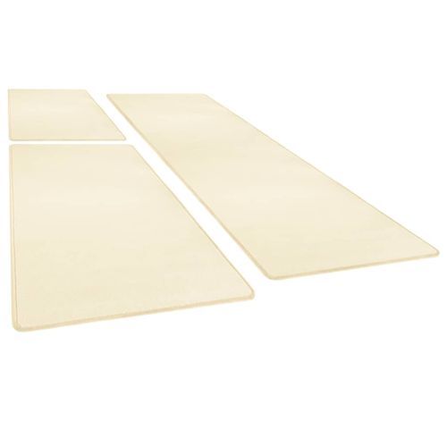Tapis de lit Shaggy Poils longs 3 pcs Crème 2 - Photo n°3; ?>