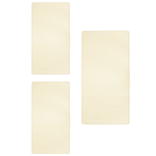 Tapis de lit Shaggy Poils longs 3 pcs Crème 4 - Photo n°2; ?>