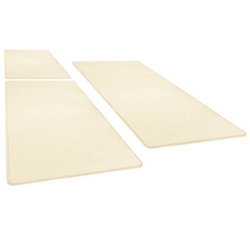Tapis de lit Shaggy Poils longs 3 pcs Crème 4 - Photo n°3; ?>