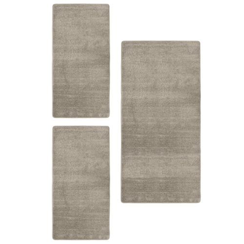 Tapis de lit Shaggy Poils longs 3 pcs Gris - Photo n°2; ?>