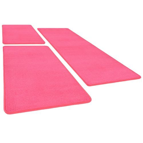 Tapis de lit Shaggy Poils longs 3 pcs Rose 3 - Photo n°3; ?>
