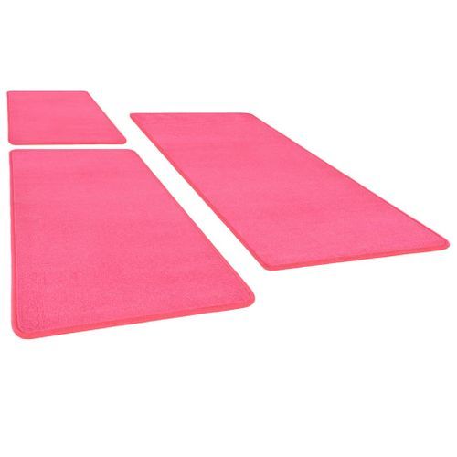 Tapis de lit Shaggy Poils longs 3 pcs Rose - Photo n°3; ?>