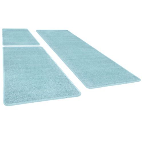 Tapis de lit Shaggy Poils longs 3 pcs Turquoise 3 - Photo n°3; ?>