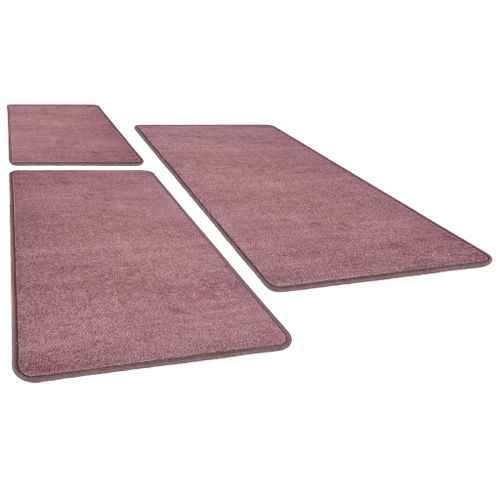 Tapis de lit Shaggy Poils longs 3 pcs Violet 2 - Photo n°3; ?>