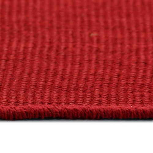 Tapis en jute avec support en latex 140 x 200 cm Rouge - Photo n°3; ?>