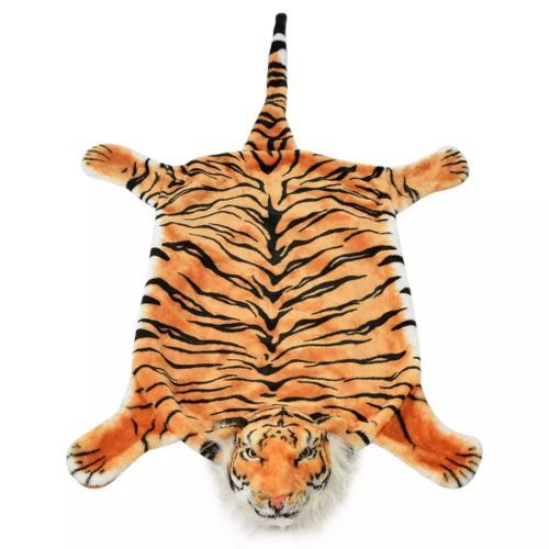 Tapis en peluche en forme de tigre 144 cm Marron - Photo n°3; ?>