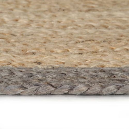 Tapis fait à la main Jute avec bord gris 180 cm - Photo n°3; ?>