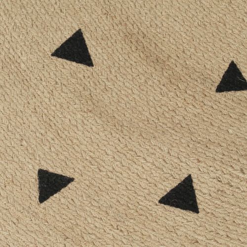 Tapis fait à la main Jute avec imprimé à triangles 120 cm - Photo n°2; ?>