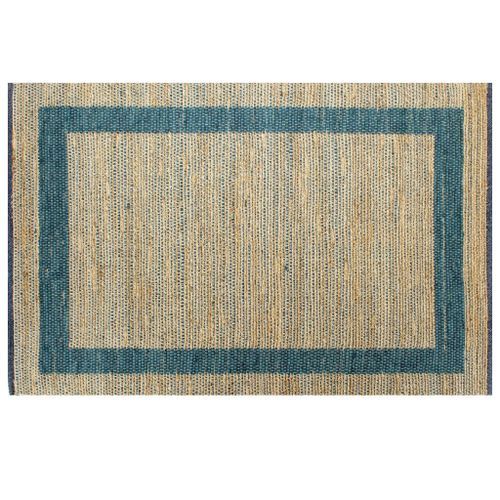 Tapis fait à la main Jute Bleu 120x180 cm - Photo n°3; ?>