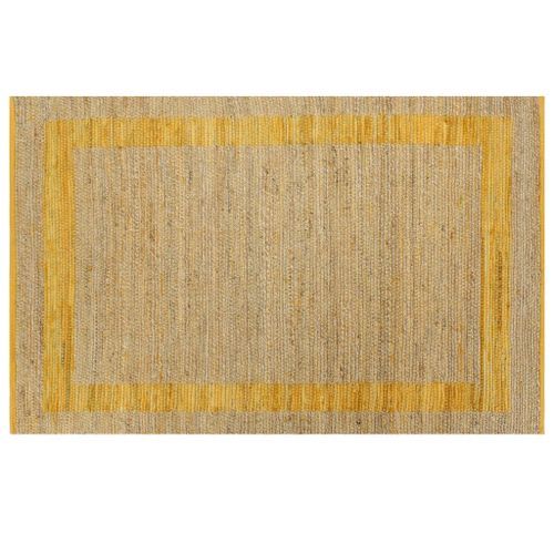 Tapis fait à la main Jute Jaune 80x160 cm - Photo n°3; ?>