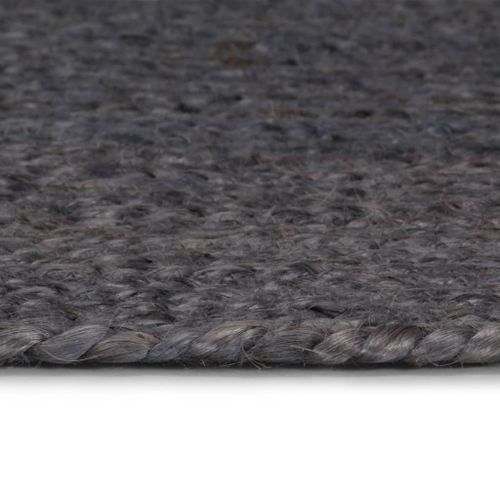 Tapis fait à la main Jute Rond 180 cm Gris foncé - Photo n°2; ?>