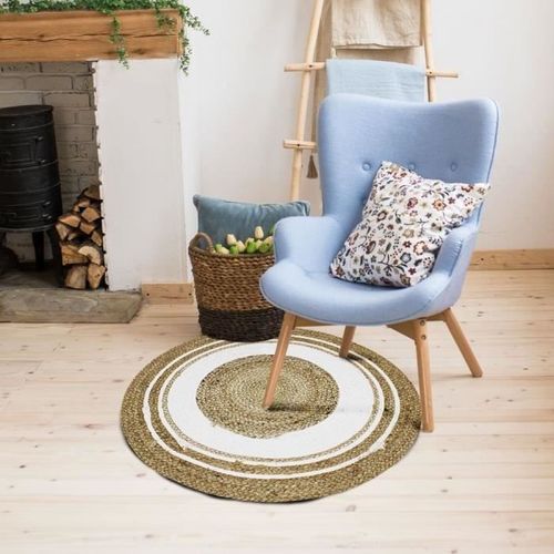 Tapis Funny - Ø 70 cm - Cercle blanc - Photo n°2; ?>