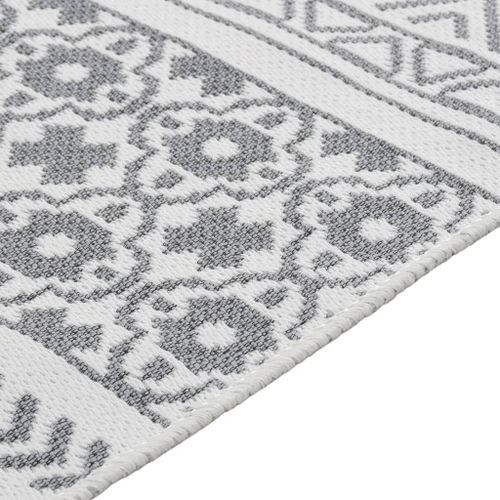 Tapis Gris et blanc 160x230 cm Coton - Photo n°3; ?>