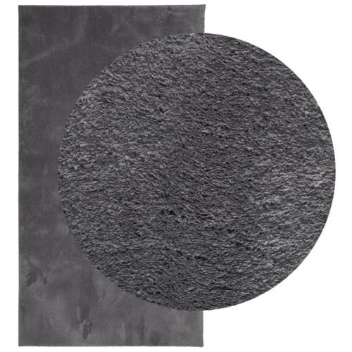 Tapis HUARTE à poils courts doux et lavable anthracite 80x150cm - Photo n°3; ?>