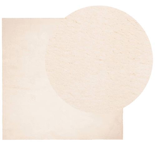 Tapis HUARTE à poils courts doux et lavable beige 120x120 cm - Photo n°3; ?>