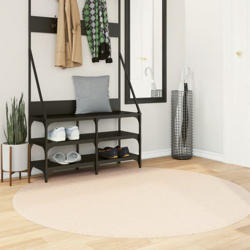 Tapis HUARTE à poils courts doux et lavable beige Ø 160 cm - Photo n°2; ?>