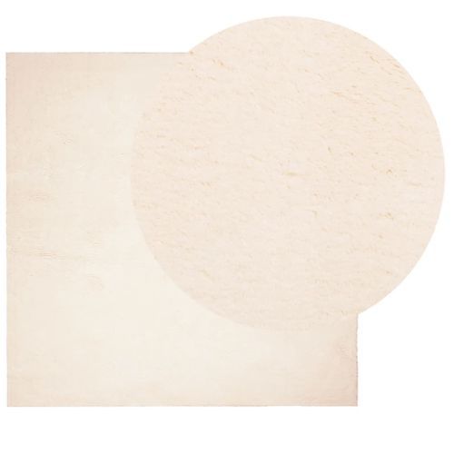 Tapis HUARTE à poils courts doux et lavable beige 160x160 cm - Photo n°3; ?>