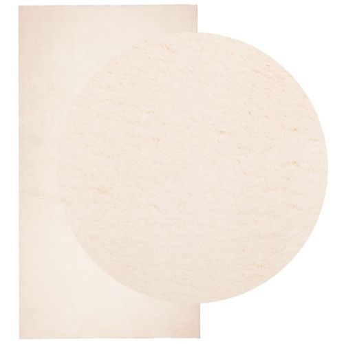 Tapis HUARTE à poils courts doux et lavable beige 60x110 cm - Photo n°3; ?>