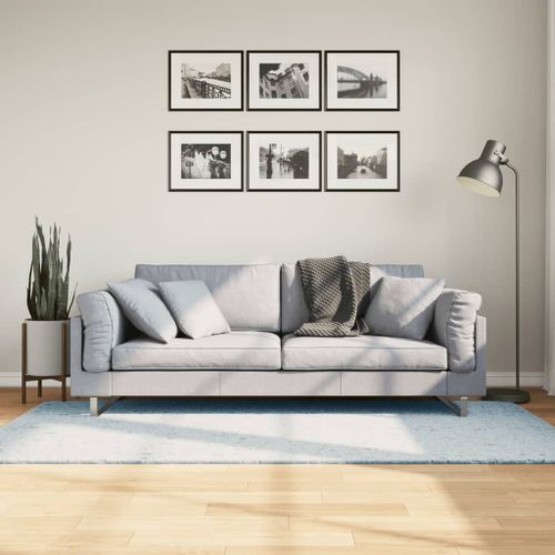 Tapis HUARTE à poils courts doux et lavable bleu 100x200 cm - Photo n°2; ?>