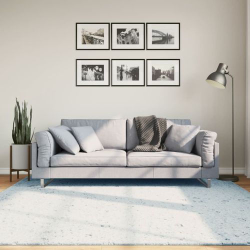 Tapis HUARTE à poils courts doux et lavable bleu 200x200 cm - Photo n°2; ?>