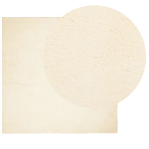 Tapis HUARTE à poils courts doux et lavable crème 160x160 cm - Photo n°3; ?>