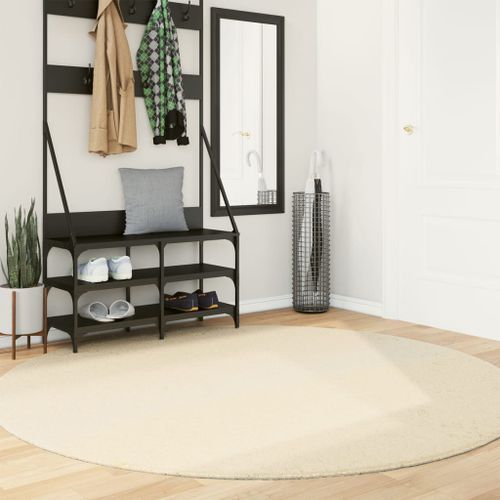 Tapis HUARTE à poils courts doux et lavable crème Ø 200 cm - Photo n°2; ?>