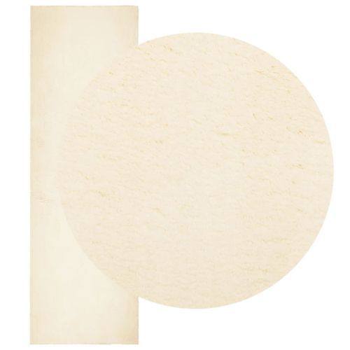 Tapis HUARTE à poils courts doux et lavable crème 80x250 cm - Photo n°3; ?>