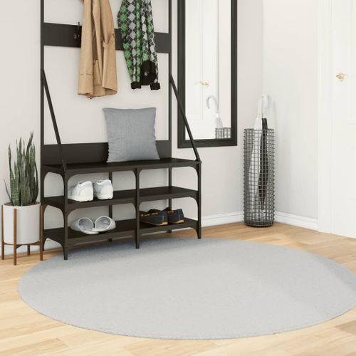 Tapis HUARTE à poils courts doux et lavable gris Ø 160 cm - Photo n°2; ?>