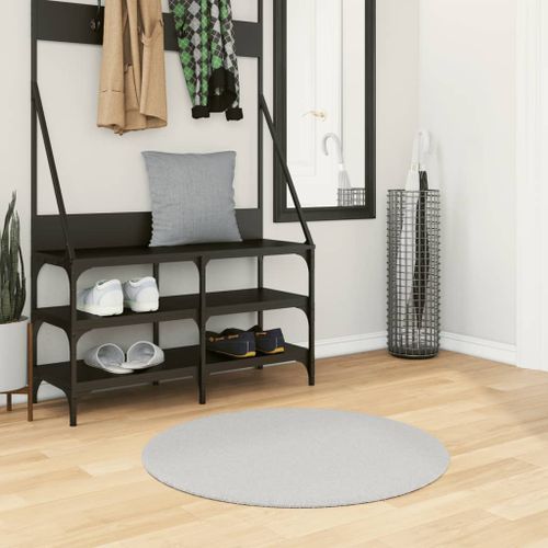 Tapis HUARTE à poils courts doux et lavable gris Ø 80 cm - Photo n°2; ?>