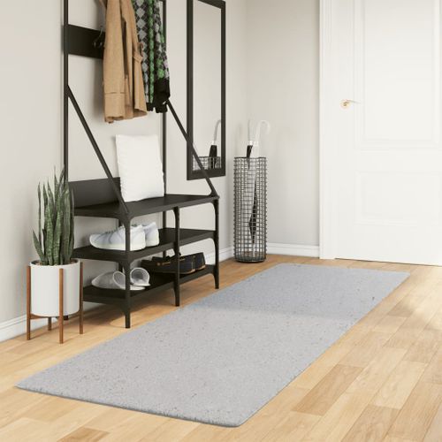 Tapis HUARTE à poils courts doux et lavable gris 80x250 cm - Photo n°2; ?>