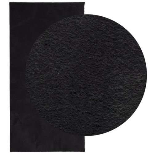 Tapis HUARTE à poils courts doux et lavable noir 100x200 cm - Photo n°3; ?>