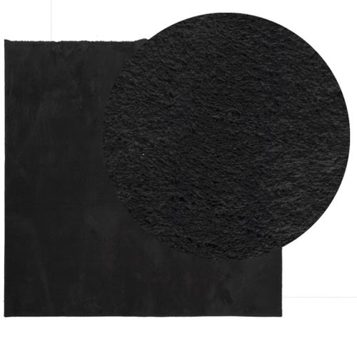 Tapis HUARTE à poils courts doux et lavable noir 120x120 cm - Photo n°3; ?>