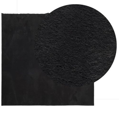 Tapis HUARTE à poils courts doux et lavable noir 200x200 cm - Photo n°3; ?>